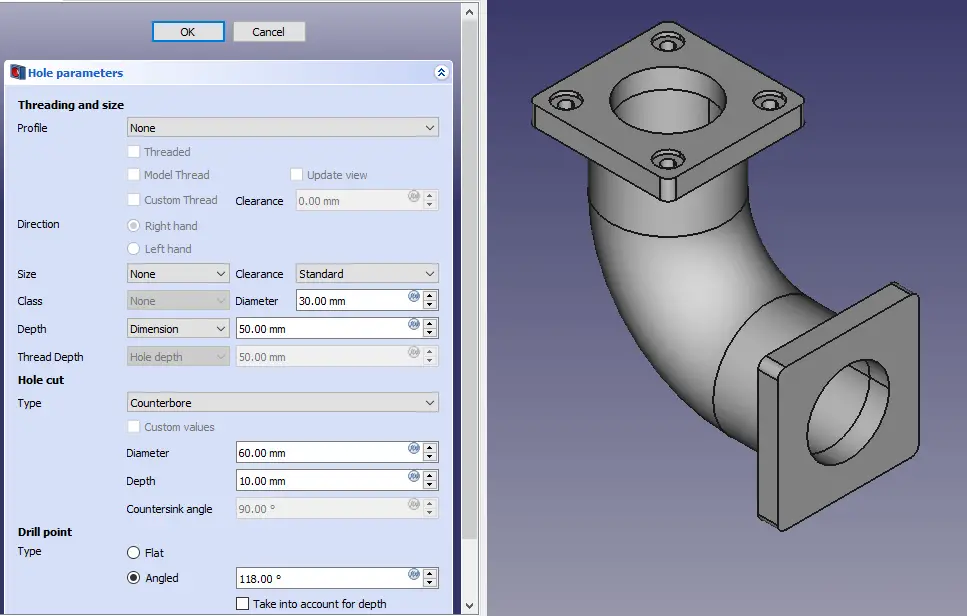 Model Pipe with Flange in FreeCAD_010