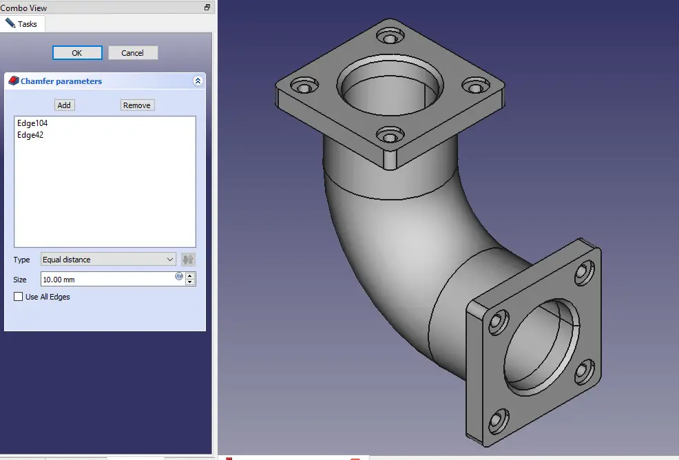 Model Pipe with Flange in FreeCAD_012