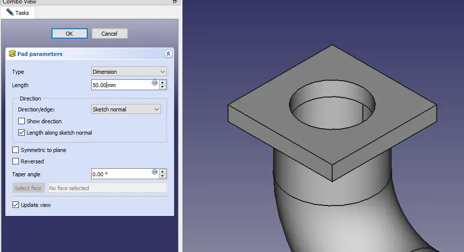 Model Pipe with Flange in FreeCAD_05