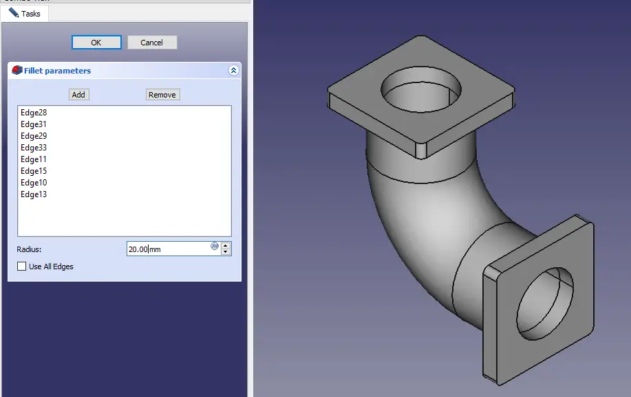 Model Pipe with Flange in FreeCAD_08