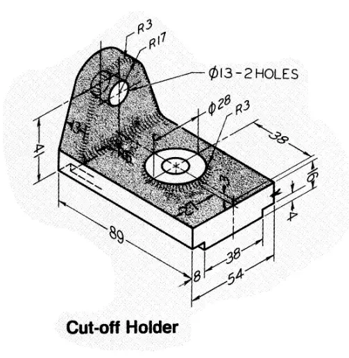 Cut-off Holder 2D Drawing