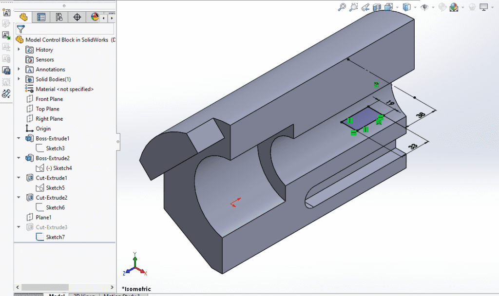 Model Control Block in SolidWorks : (Gallery Serial No.14) – Mechnexus