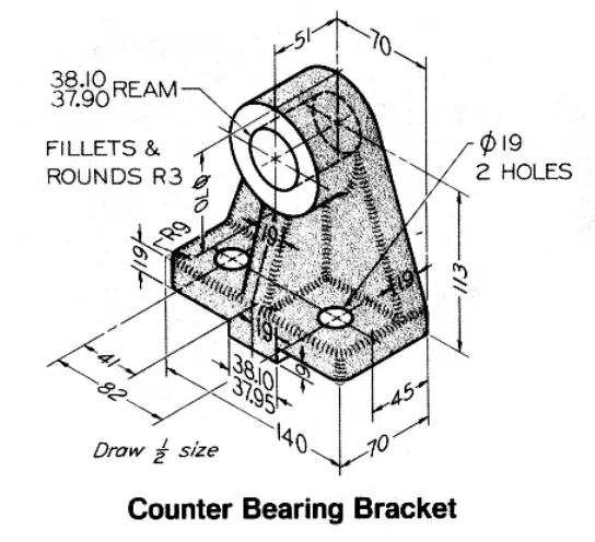 Model Counter Bearing Bracket In Solidworks