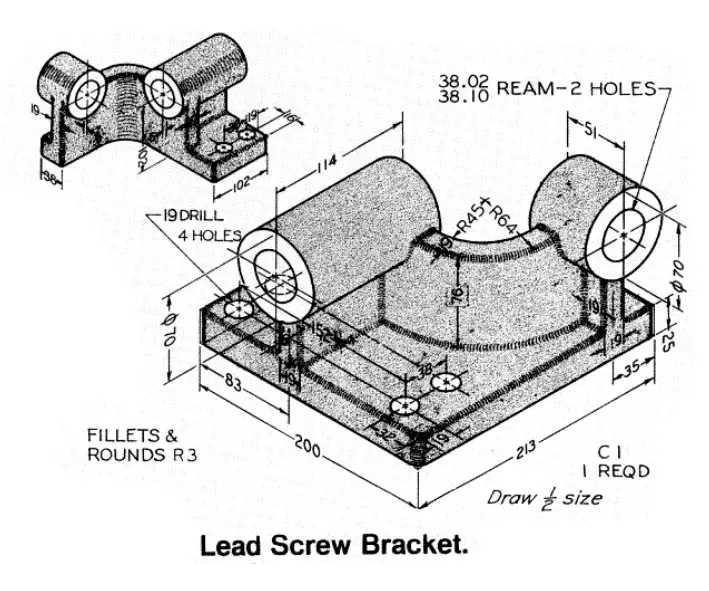 Model Lead Screw Bracket In Solidworks