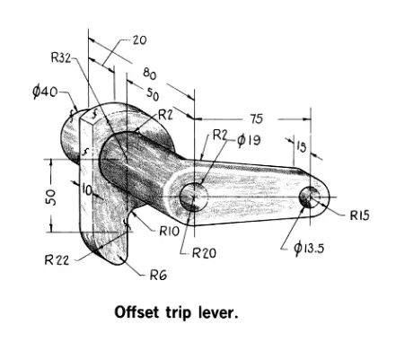 Model Offset Trip Lever In Solidworks