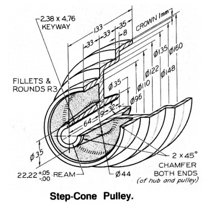 Model Step Cone Pulley In Solidworks