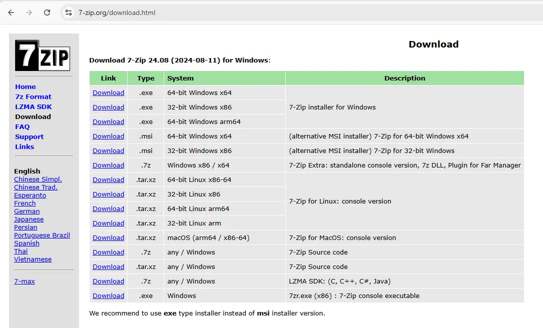 7zip Download