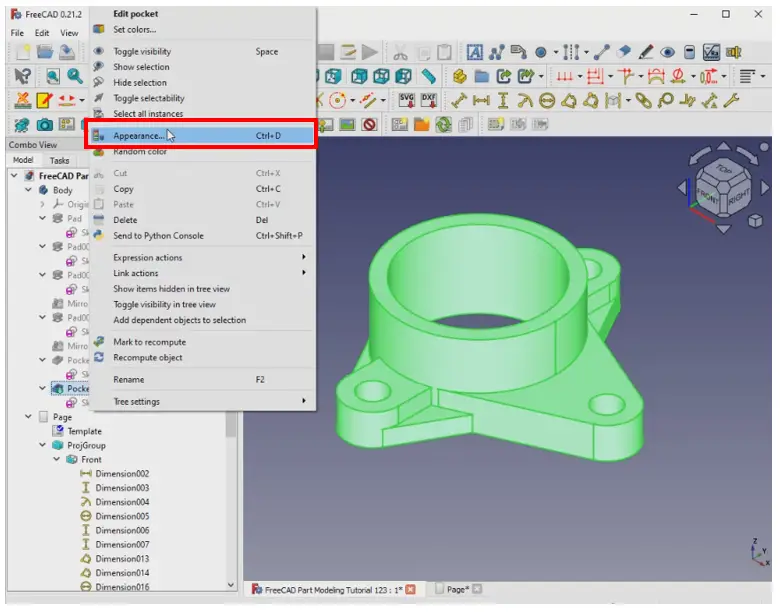 Add Active 3d View In Freecad Drawing 04