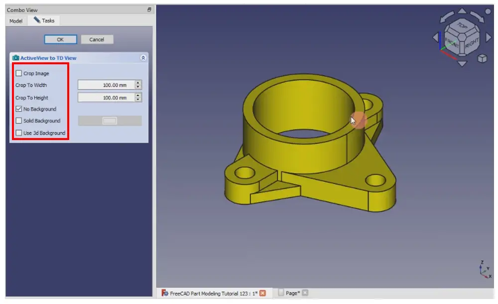 Add Active 3d View In Freecad Drawing 09