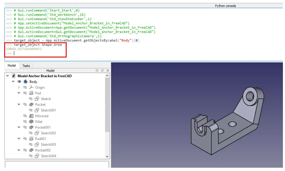 Measure Area, Volume & Center Of Mass With Python Script 04