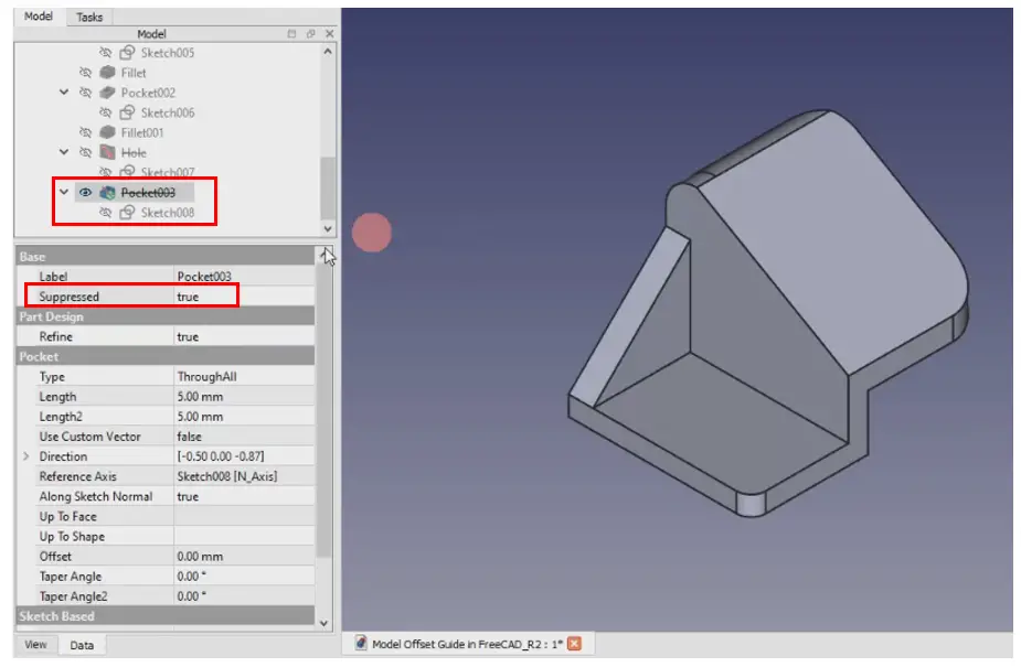 Suppress Part Feature In Freecad 1.0 Version 04