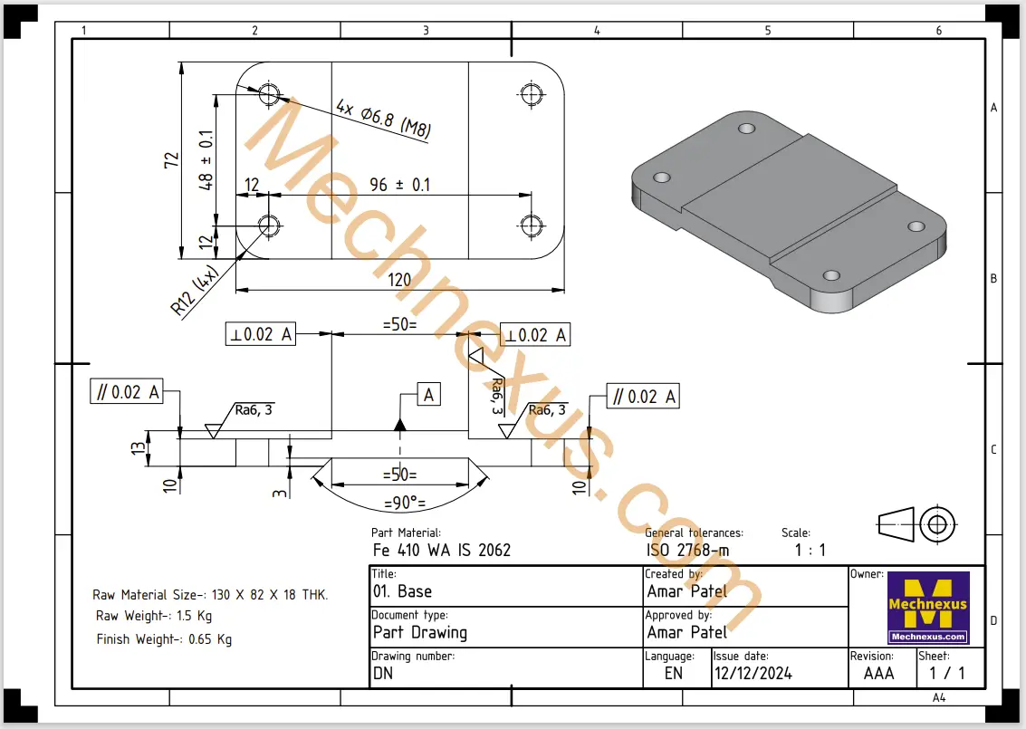 Drawing Of Base Plate