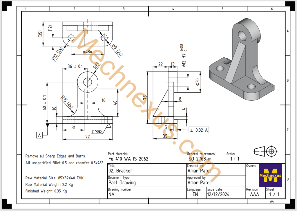02. Drawing of Bracket