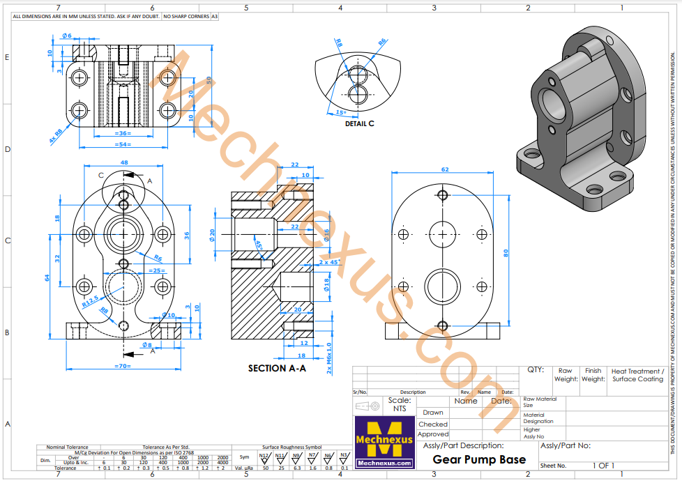 Model Gear Pump Base In Freecad Watermarked Image