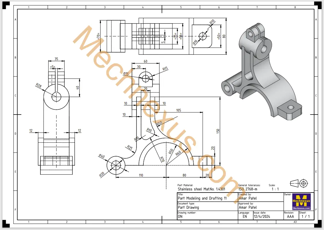 Part Modeling And Drafting 11