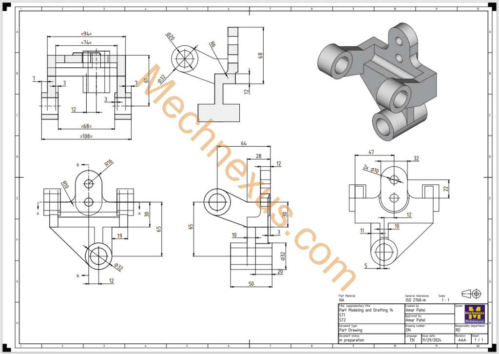 10. Drawing of Shaft Support