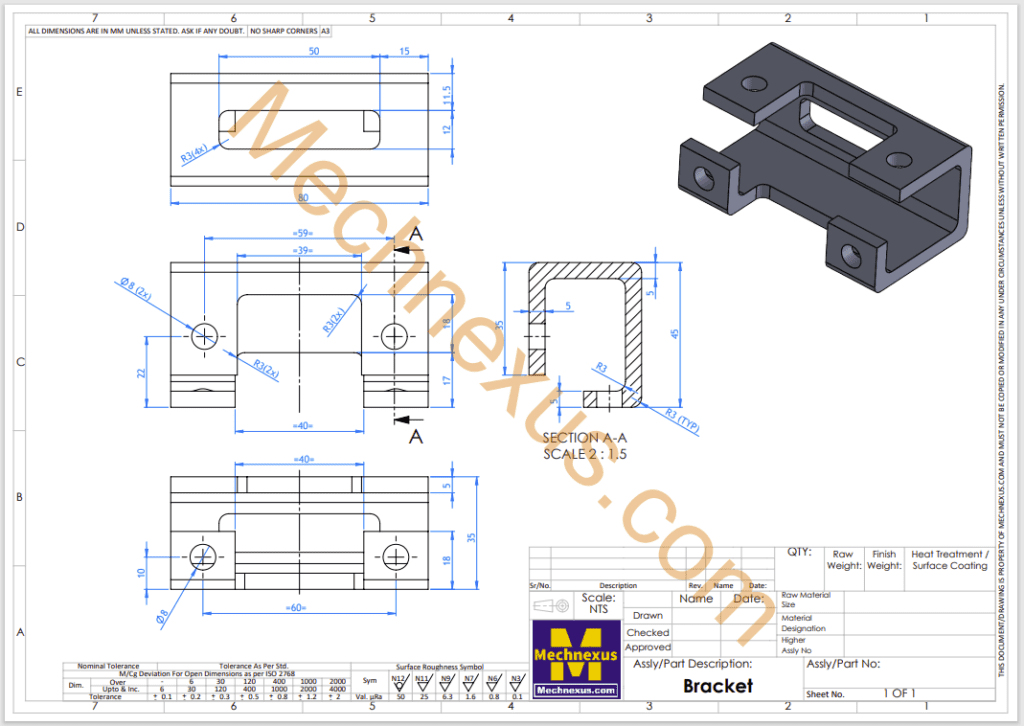 12. Drawing of Bracket