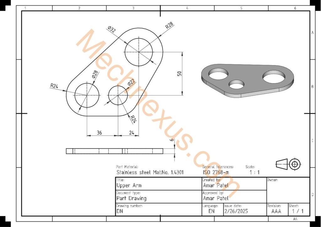 29. Drawing of Support Plate