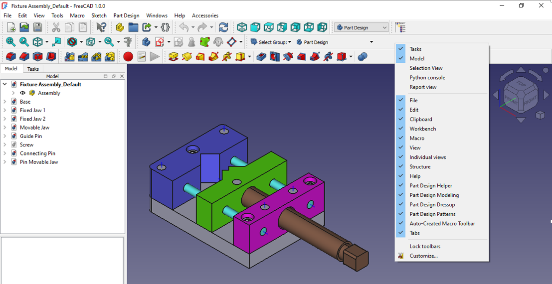 Customize toolbars in freecad 01
