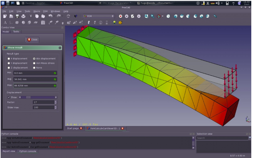 Simulation and analysis in freecad 01