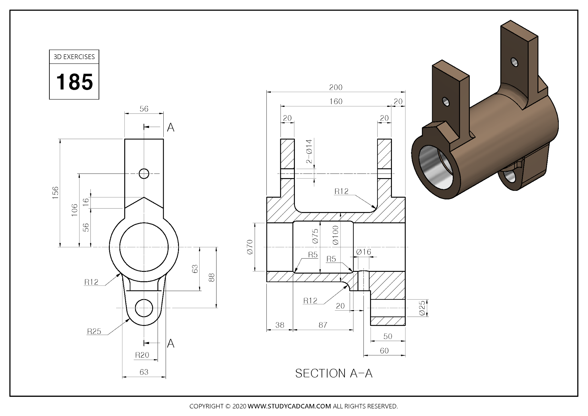 3d cad exercises (www.studycadcam.com) 185