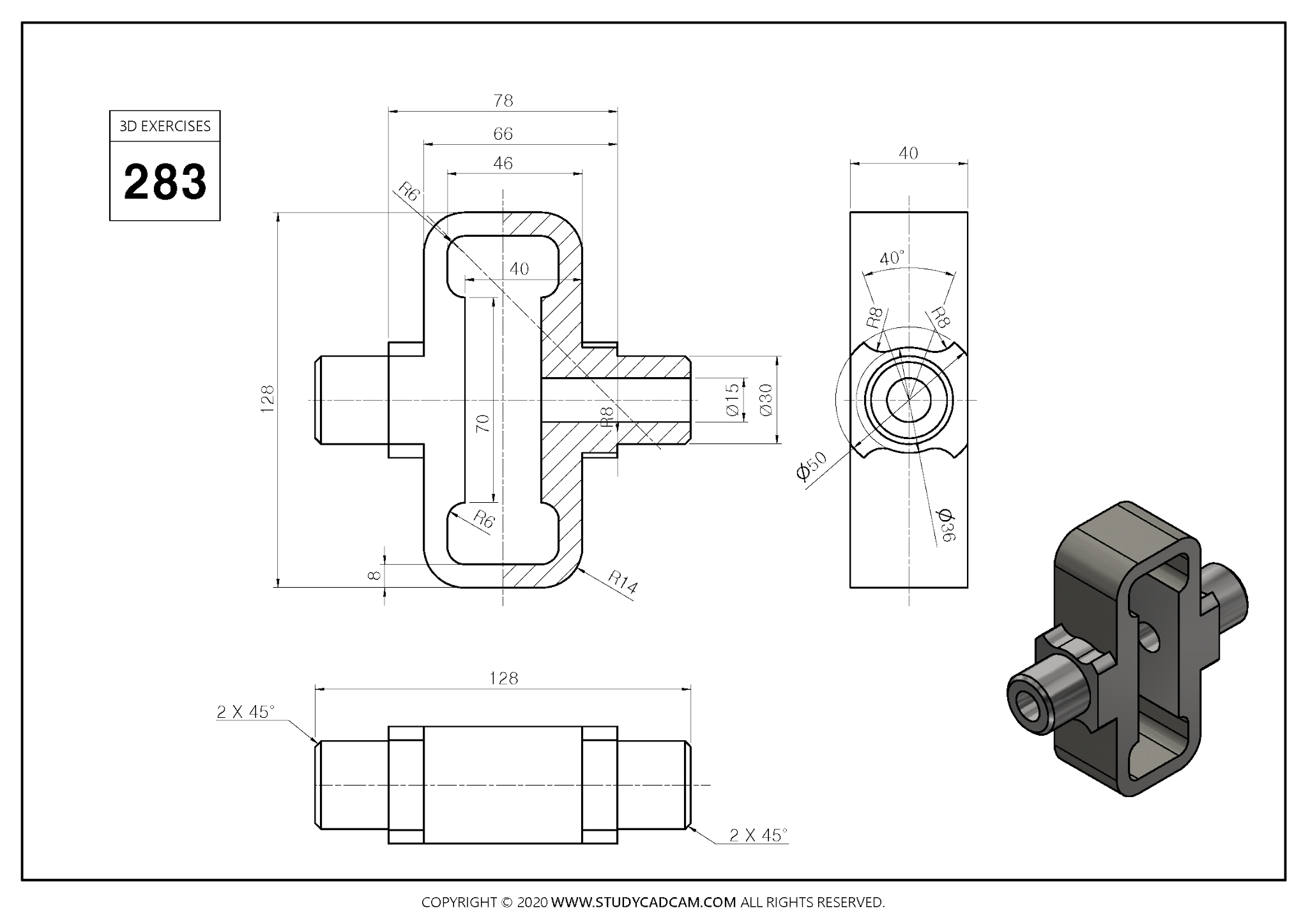 3d cad exercises (www.studycadcam.com) 283