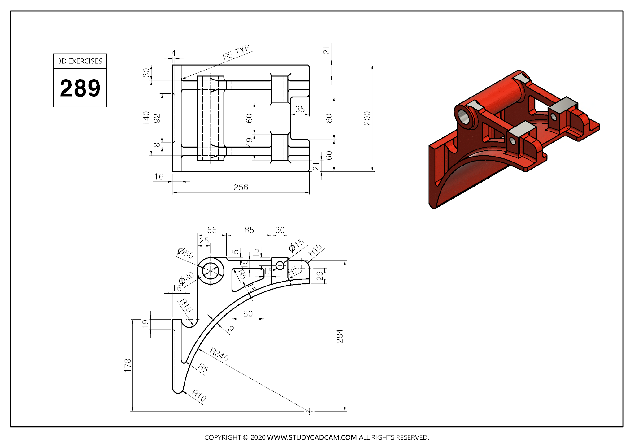 3d cad exercises (www.studycadcam.com) 289