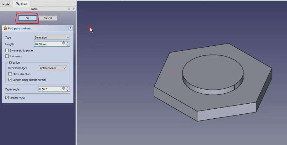 Reorient sketch with offset in freecad 1.0 03