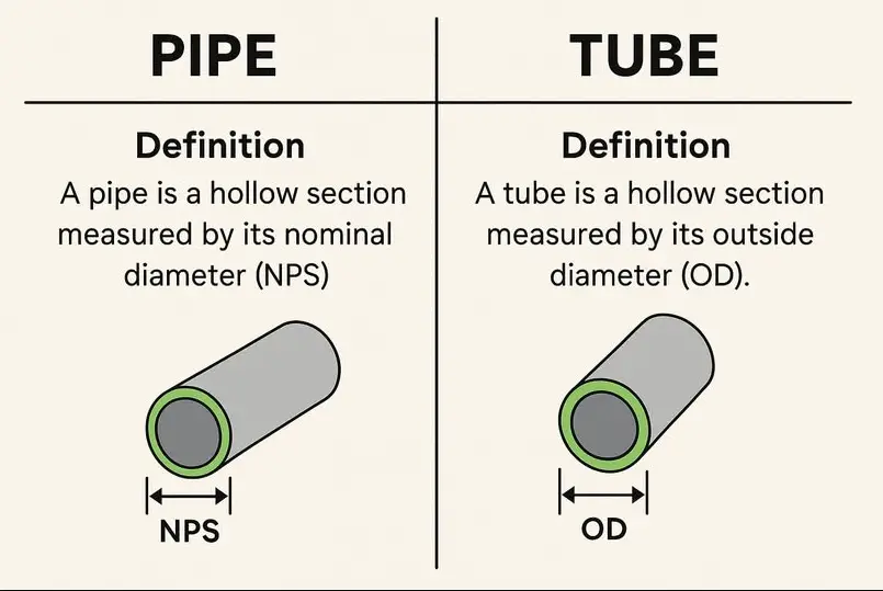 Difference between pipe and tube