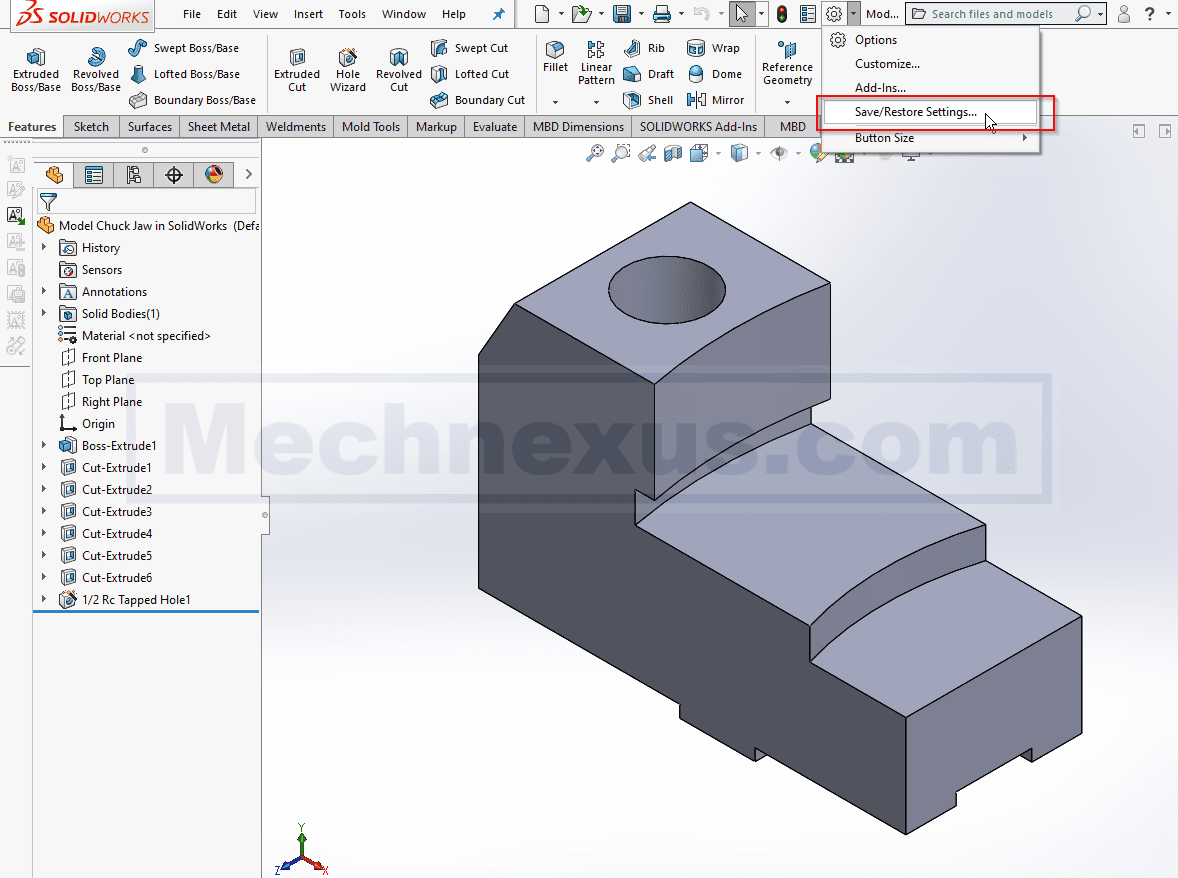 Copy settings wizard in solidworks 01.4