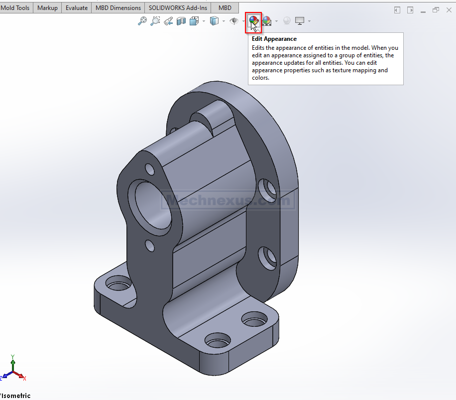 Edit appearance in solidworks 01