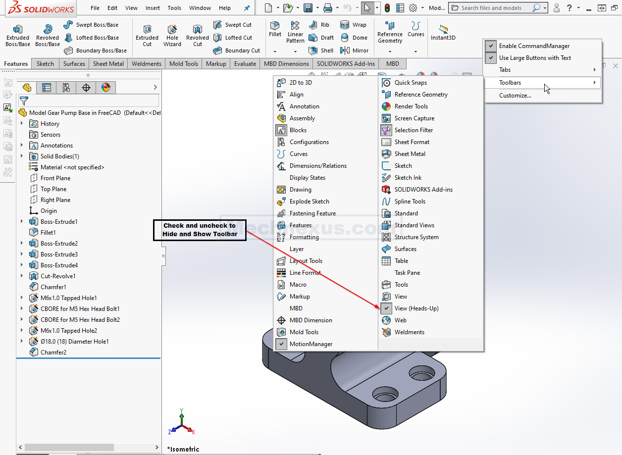 Hide and show toolbar 01