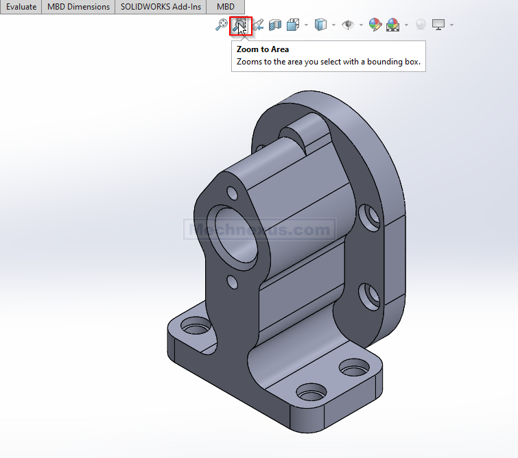 Zoom to area in solidworks 01