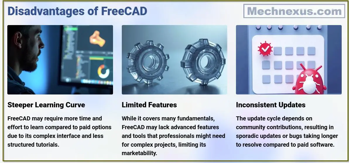 Disadvantages of freecad