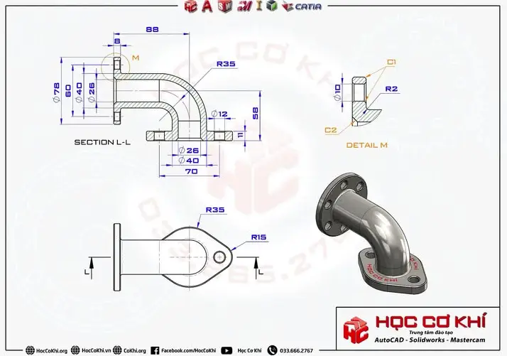 Pipe with flange in freecad 34