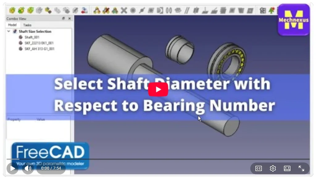2026 01 19 16 56 19 Select Shaft Diameter with Respect to Bearing Number FreeCAD Machine Design
