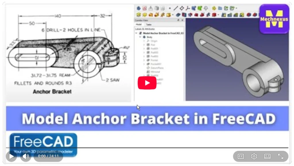 2026 01 19 17 48 15 Model Anchor Bracket in FreeCAD I FreeCAD Part Design I FreeCAD Tutorials I Mech