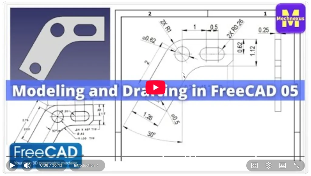 2026 01 20 17 45 54 Modeling and Drafting in FreeCAD 05 FreeCAD Tutorial Mechnexus YouTube —
