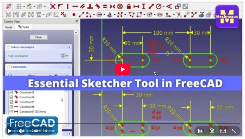 2026 01 20 17 51 36 Essential Sketcher Tool in FreeCAD FreeCAD Sketching FreeCAD Tutorial Yo