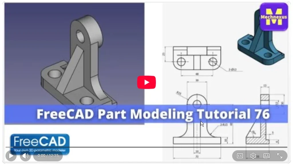 2026 01 20 18 10 11 FreeCAD Part Modeling Tutorial 76 FreeCAD Tutorial Mechnexus YouTube — M