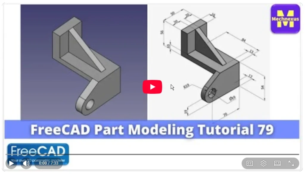 2026 01 20 18 17 53 FreeCAD Part Modeling Tutorial 79 FreeCAD Tutorial Mechnexus YouTube — M