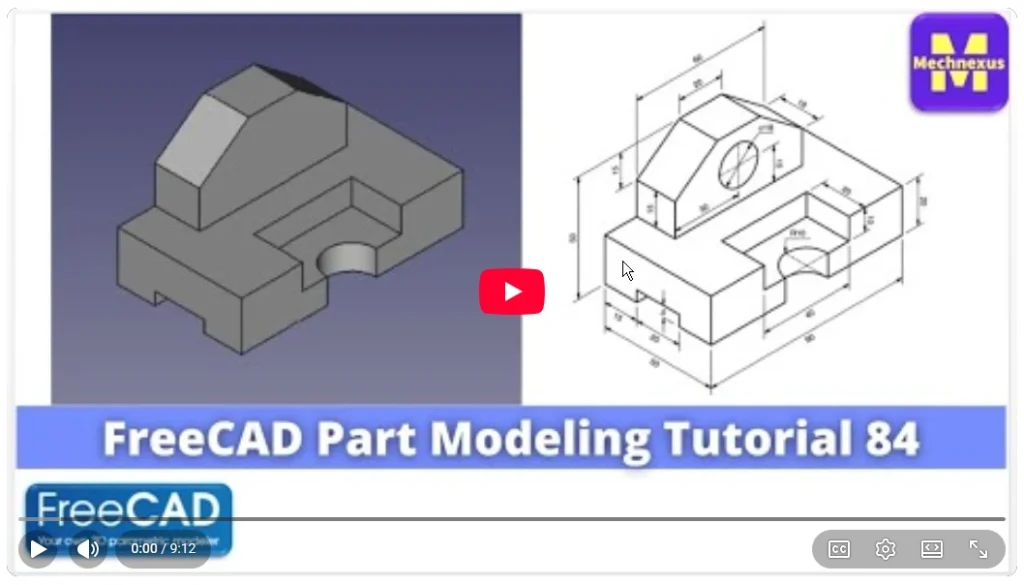 2026 01 20 18 26 44 FreeCAD Part Modeling Tutorial 84 FreeCAD Tutorial Mechnexus YouTube — M