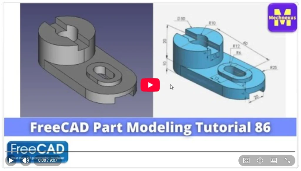 2026 01 20 18 30 43 FreeCAD Part Modeling Tutorial 86 FreeCAD Tutorial Mechnexus YouTube — M