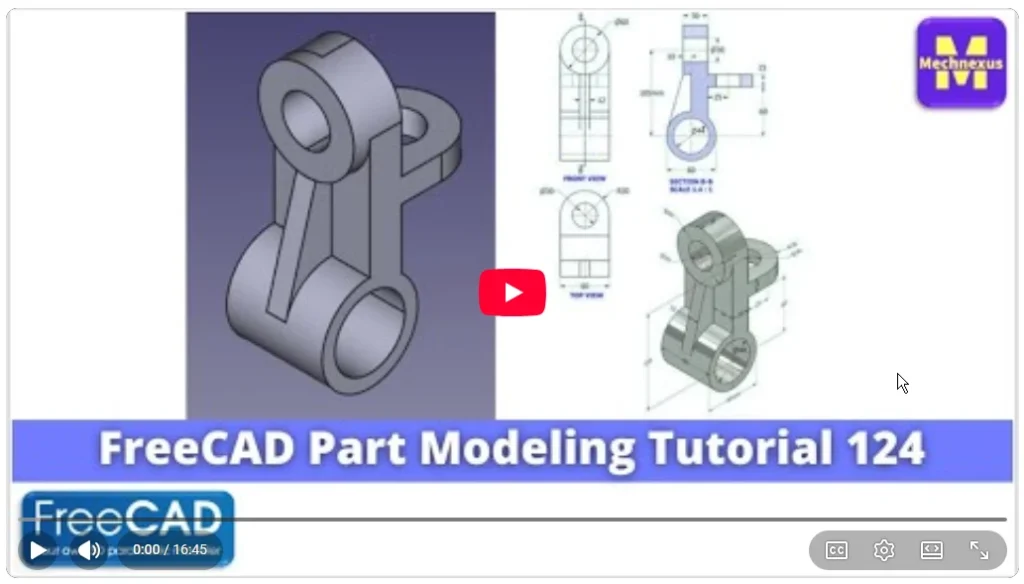 2026 01 22 15 04 57 FreeCAD Part Modeling Tutorial 124 FreeCAD Tutorial Mechnexus YouTube —