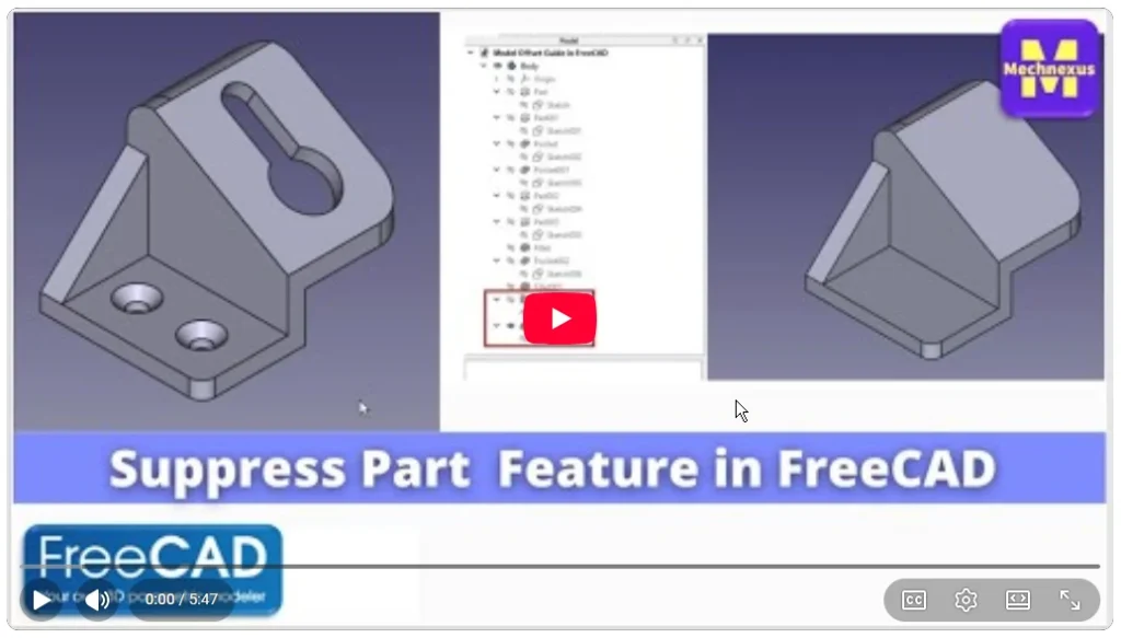 2026 01 22 16 21 53 Suppress Part Feature in FreeCAD FreeCAD Tutorial 3D Modeling FreeCAD Commu